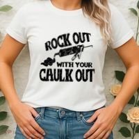 Rock Out With Your Caulk Out Construction Worker Gift Women's T-Shirt thumb 2