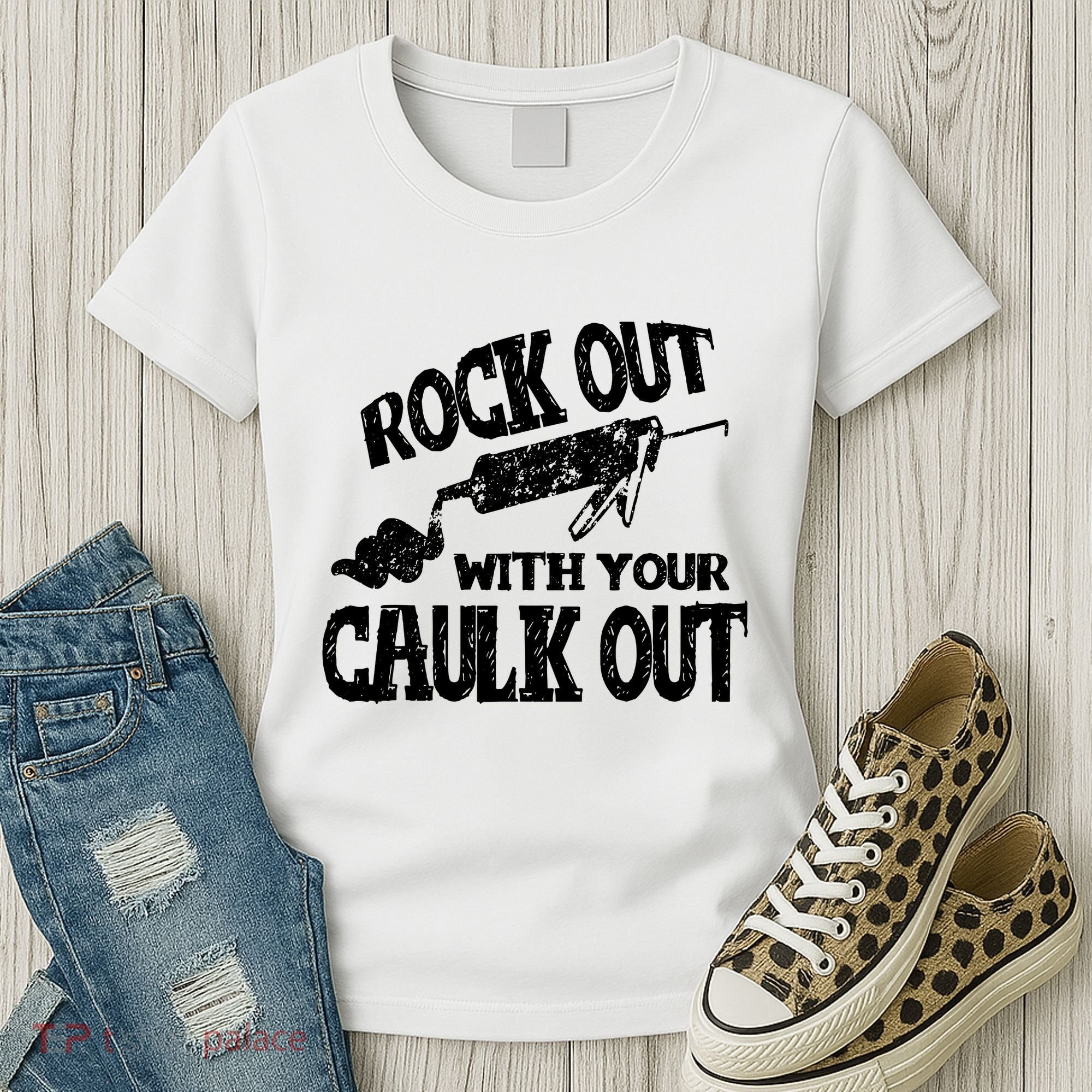 Rock Out With Your Caulk Out Construction Worker Gift Women's T-Shirt