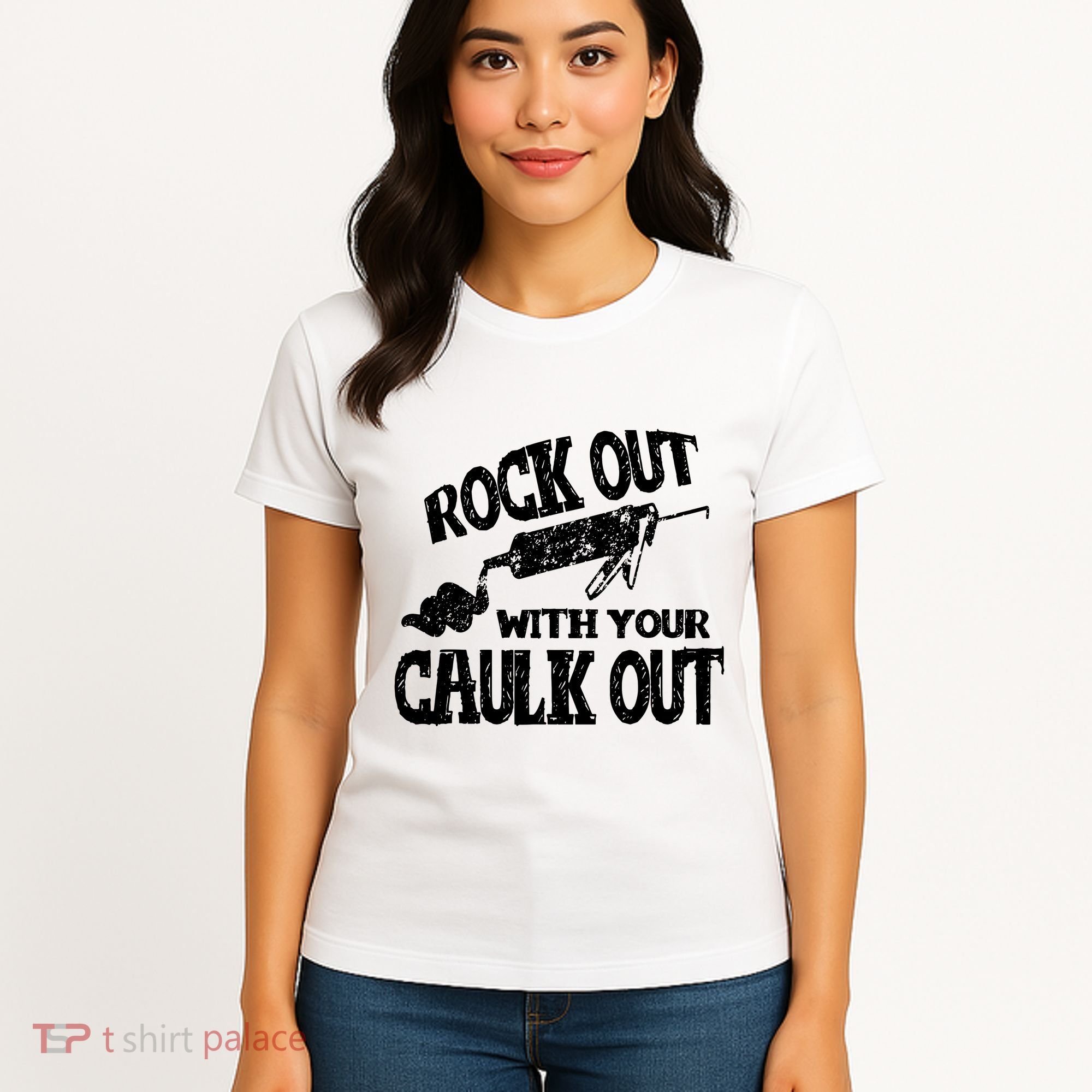 Rock Out With Your Caulk Out Construction Worker Gift Women's T-Shirt