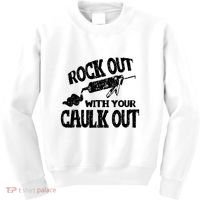 Rock Out With Your Caulk Out Construction Worker Gift Kids Sweatshirt thumb 0
