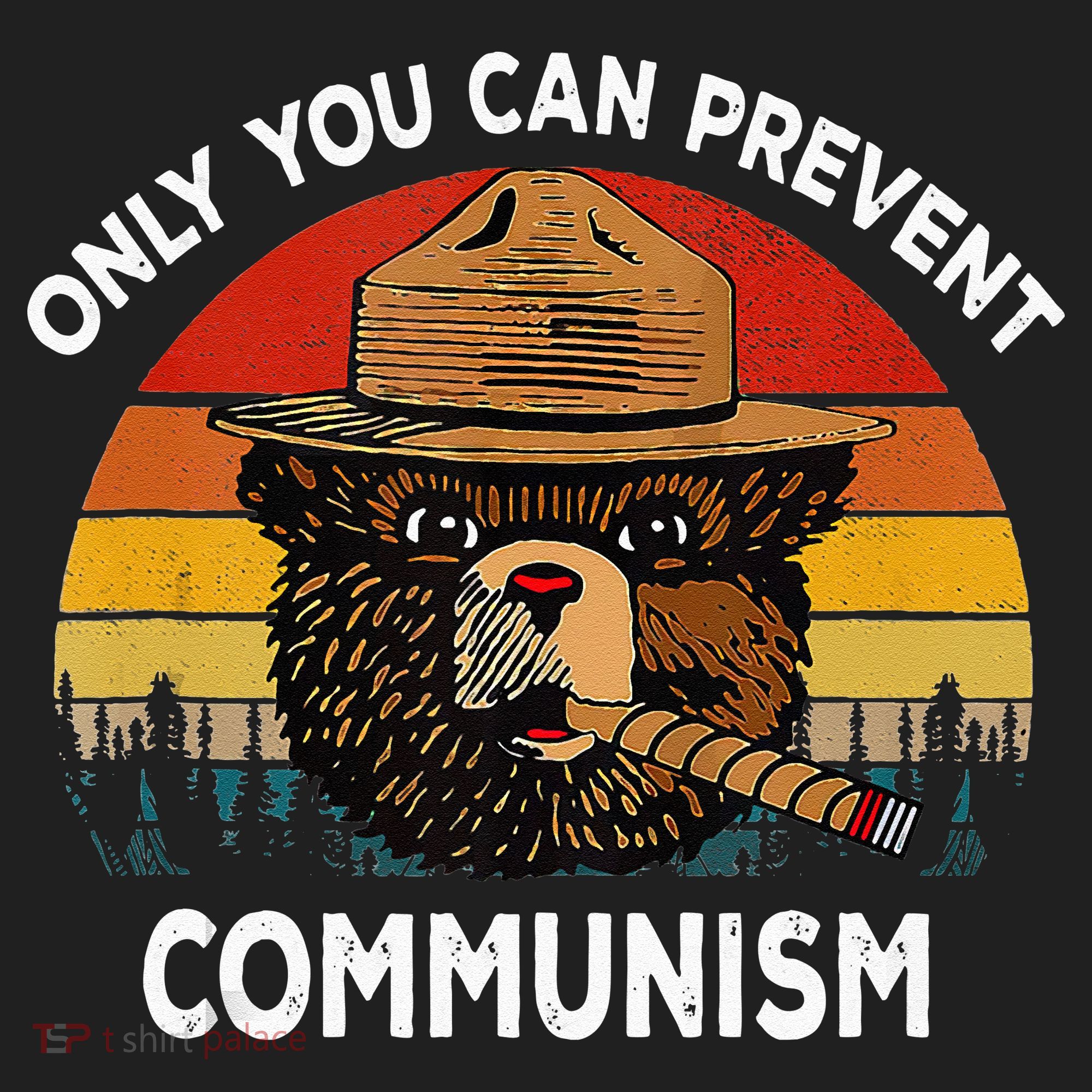 Retro Only You Can Prevent Communism Bear Camping Women's Sweatshirt