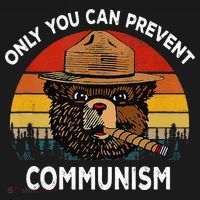 Retro Only You Can Prevent Communism Bear Camping Doggie Tank thumb 4