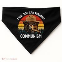 Retro Only You Can Prevent Communism Bear Camping USA-Made Doggie Bandana thumb 0