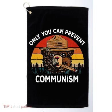 Retro Only You Can Prevent Communism Bear Camping Golf Towel