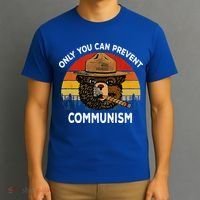 Retro Only You Can Prevent Communism Bear Camping T-Shirt thumb 3