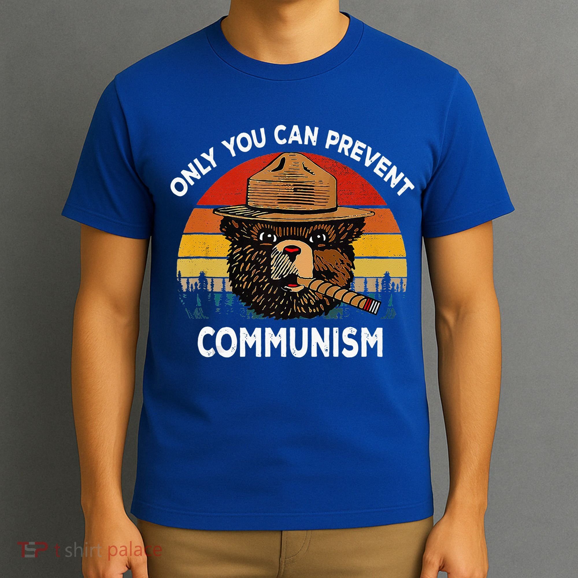 Retro Only You Can Prevent Communism Bear Camping T-Shirt