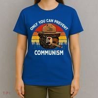 Retro Only You Can Prevent Communism Bear Camping T-Shirt thumb 4