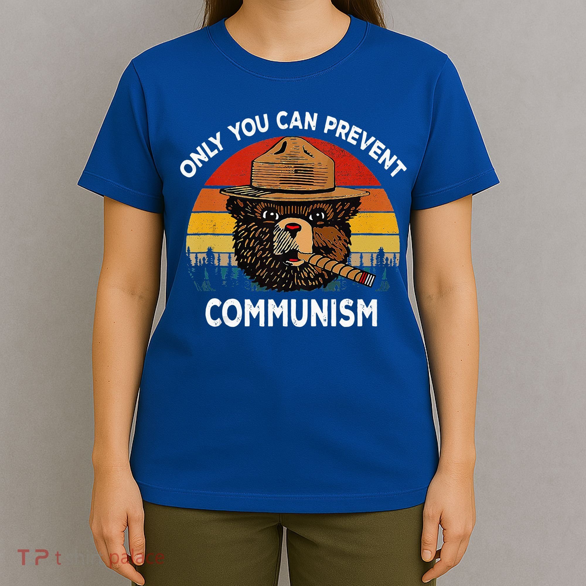 Retro Only You Can Prevent Communism Bear Camping T-Shirt