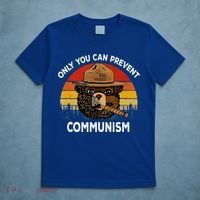 Retro Only You Can Prevent Communism Bear Camping T-Shirt thumb 5