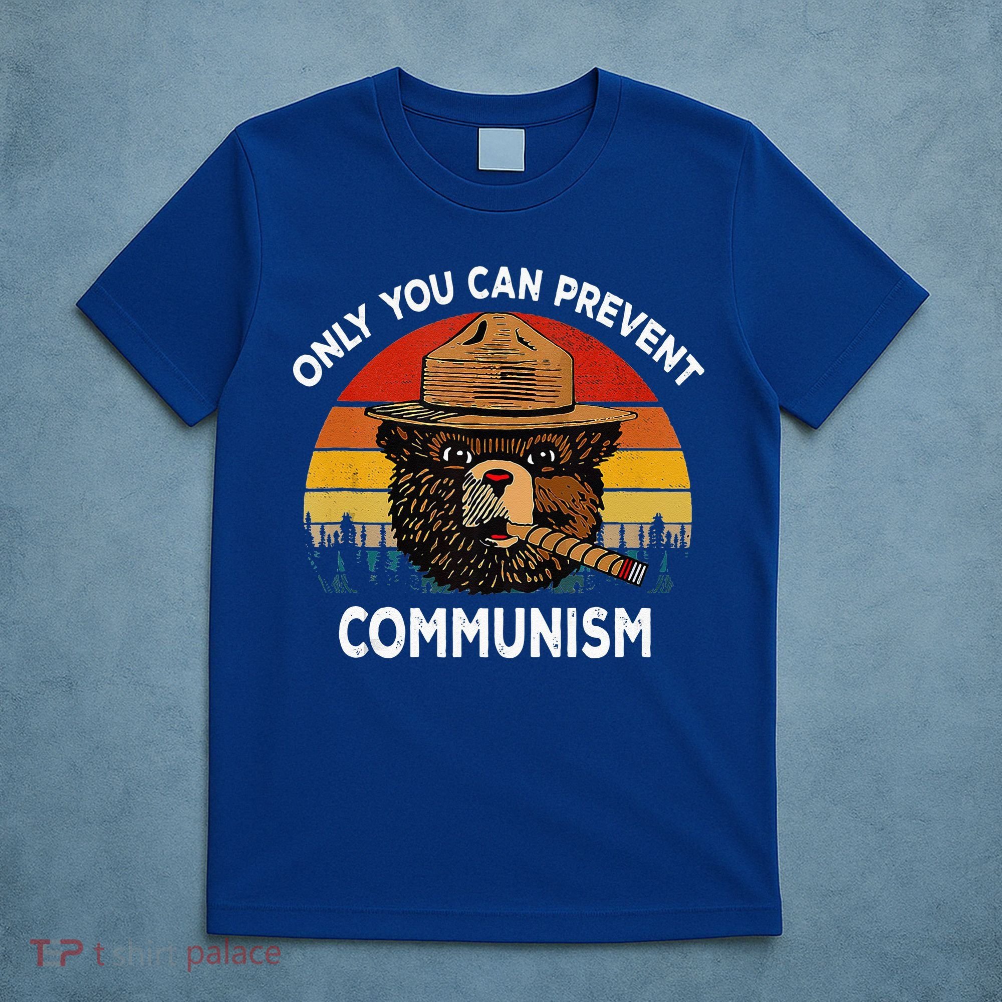 Retro Only You Can Prevent Communism Bear Camping T-Shirt