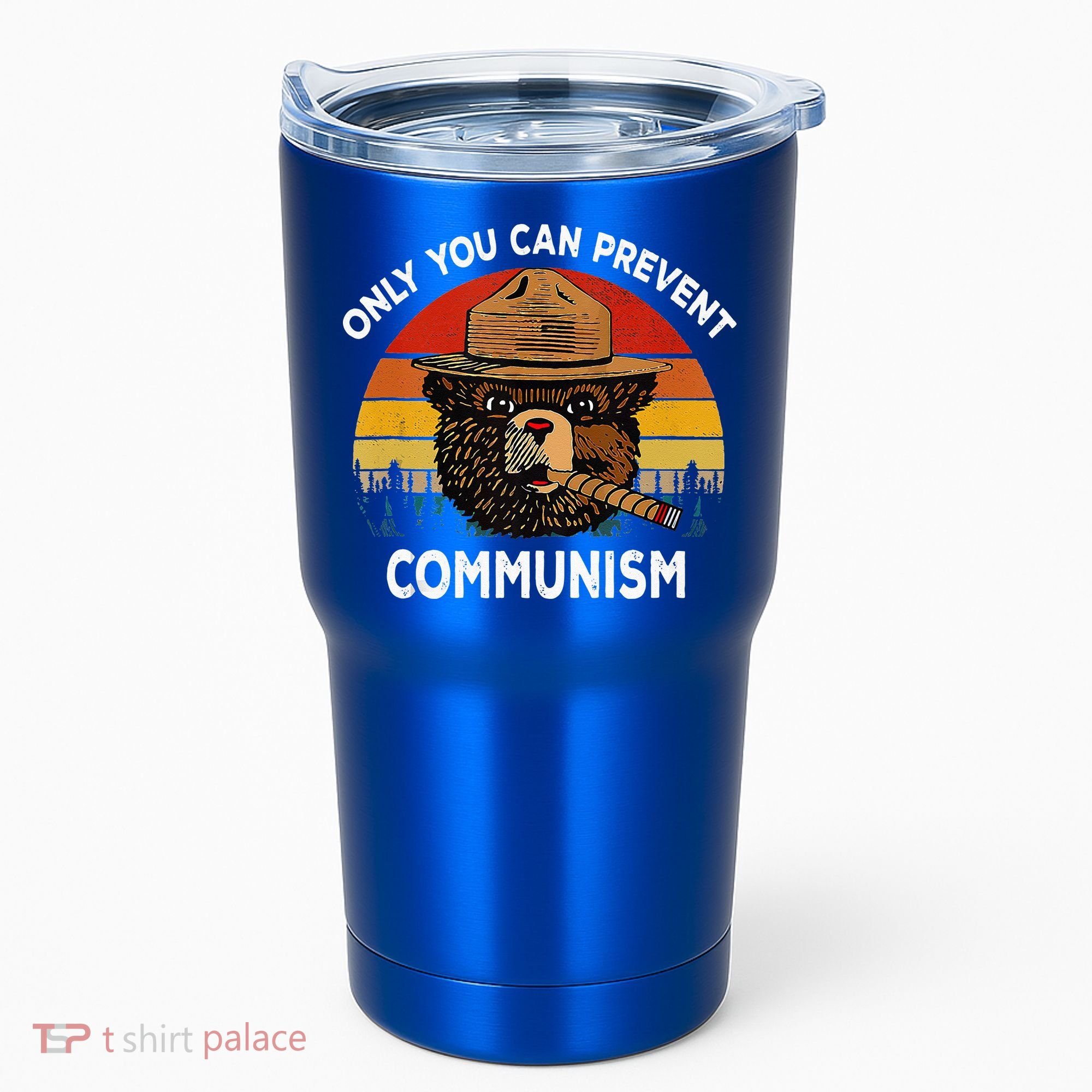 Retro Only You Can Prevent Communism Bear Camping Tumbler