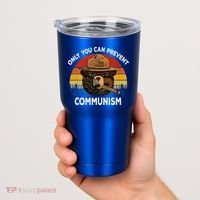 Retro Only You Can Prevent Communism Bear Camping Tumbler thumb 2