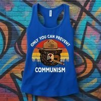Retro Only You Can Prevent Communism Bear Camping Women's Tank Top thumb 3