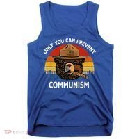 Retro Only You Can Prevent Communism Bear Camping Tank Top thumb 0