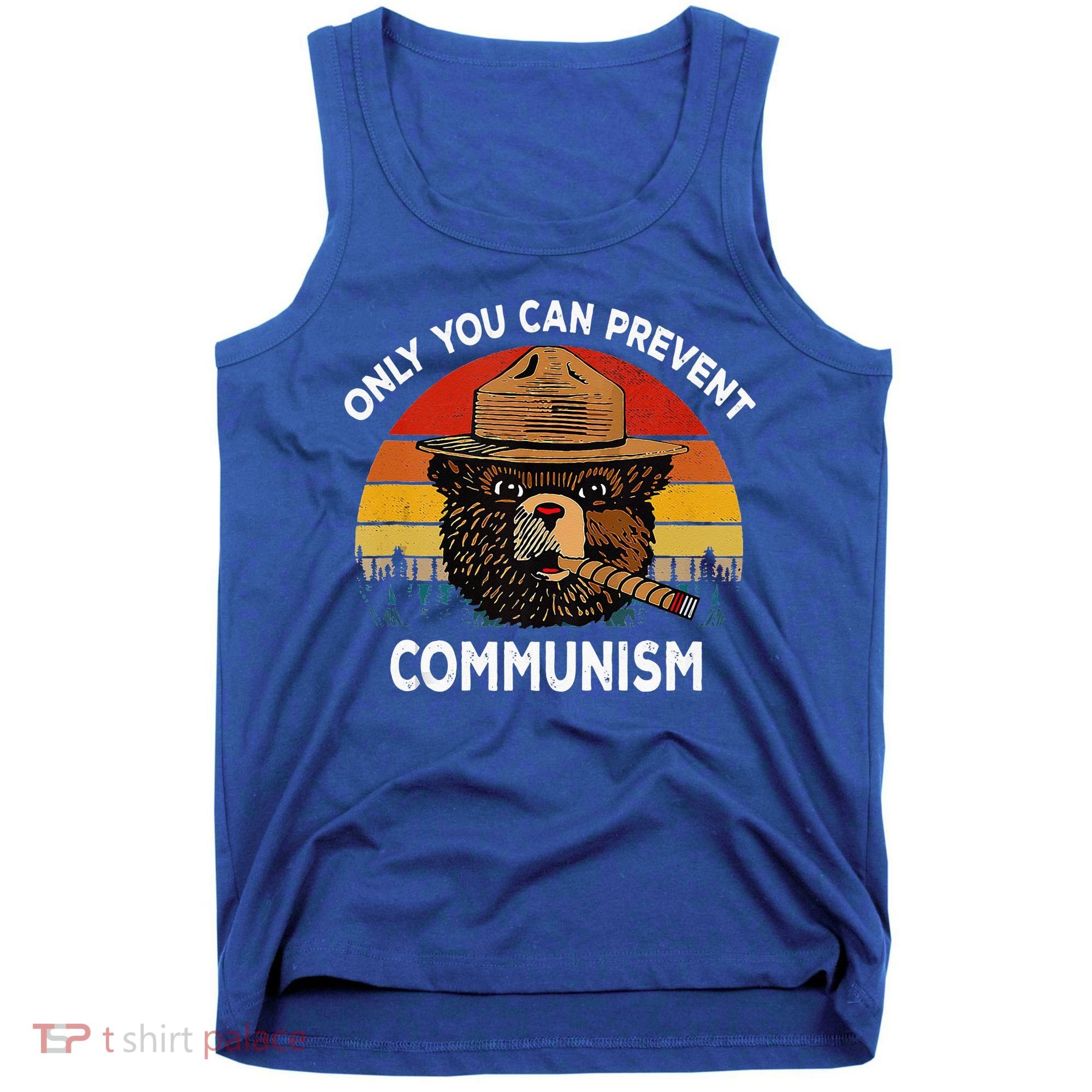 Retro Only You Can Prevent Communism Bear Camping Tank Top