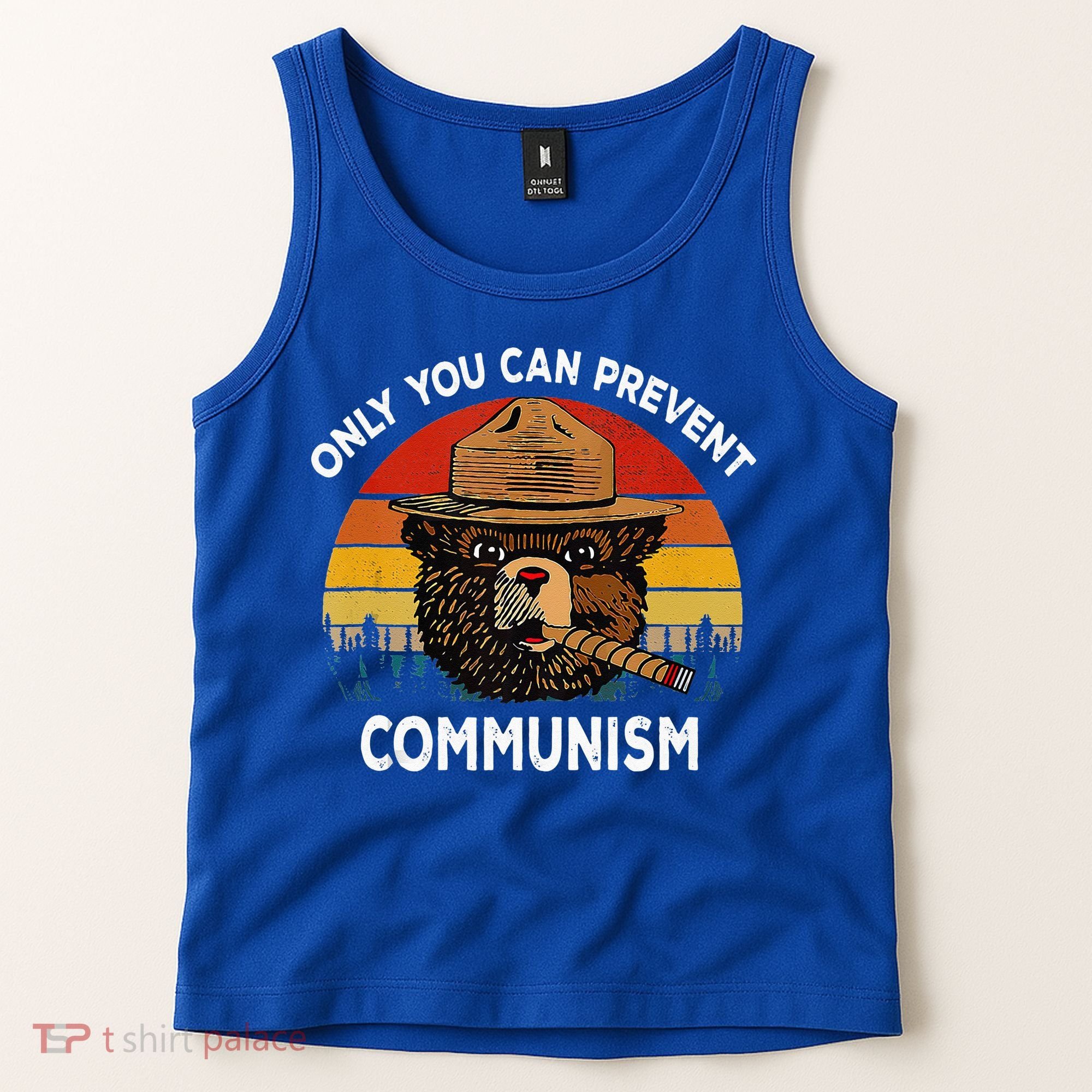 Retro Only You Can Prevent Communism Bear Camping Tank Top