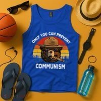 Retro Only You Can Prevent Communism Bear Camping Tank Top thumb 4