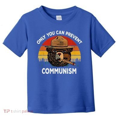 Retro Only You Can Prevent Communism Bear Camping Toddler T-Shirt