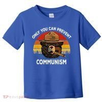 Retro Only You Can Prevent Communism Bear Camping Toddler T-Shirt thumb 0