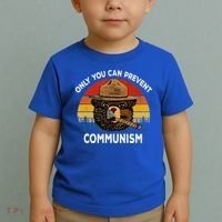 Retro Only You Can Prevent Communism Bear Camping Toddler T-Shirt thumb 2