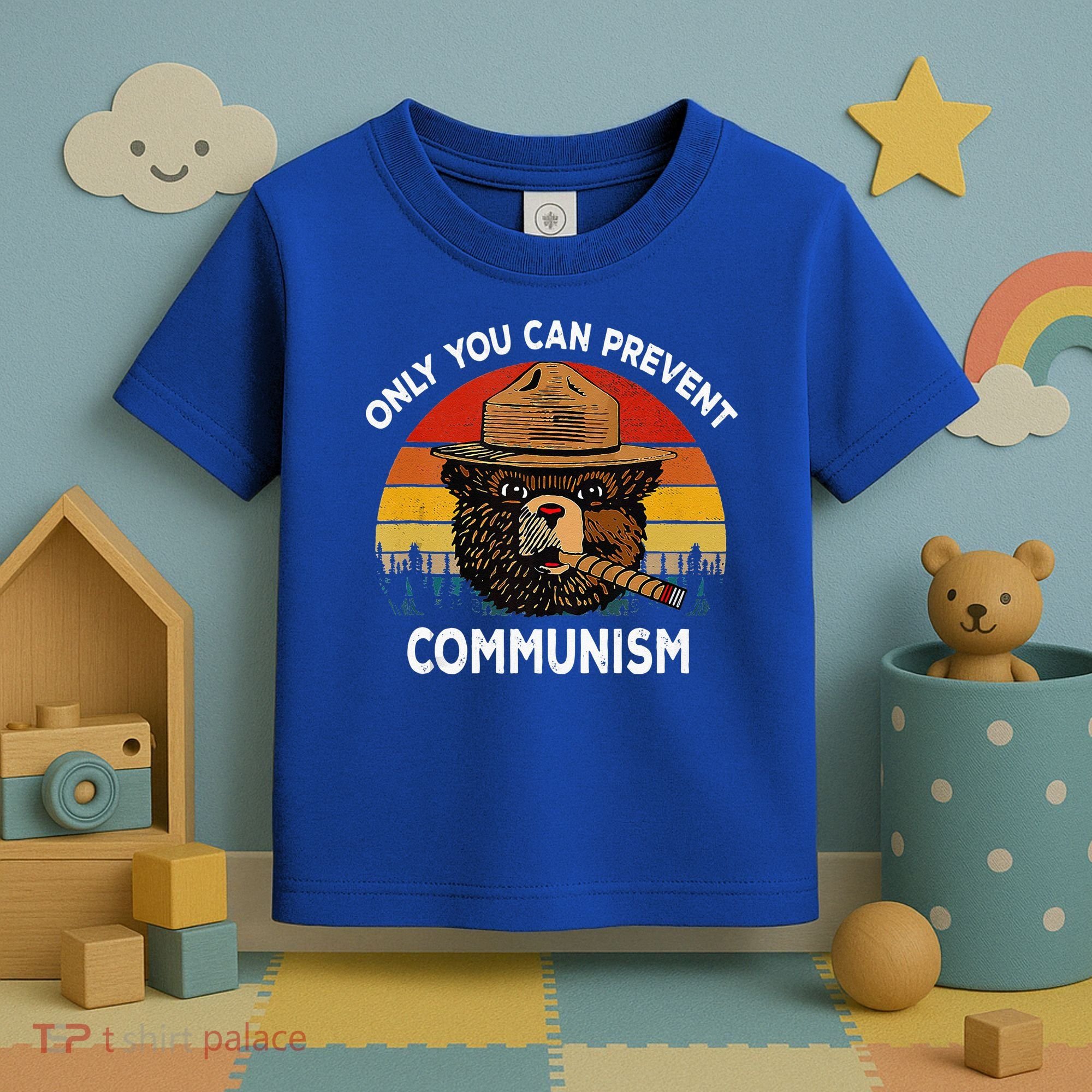 Retro Only You Can Prevent Communism Bear Camping Toddler T-Shirt