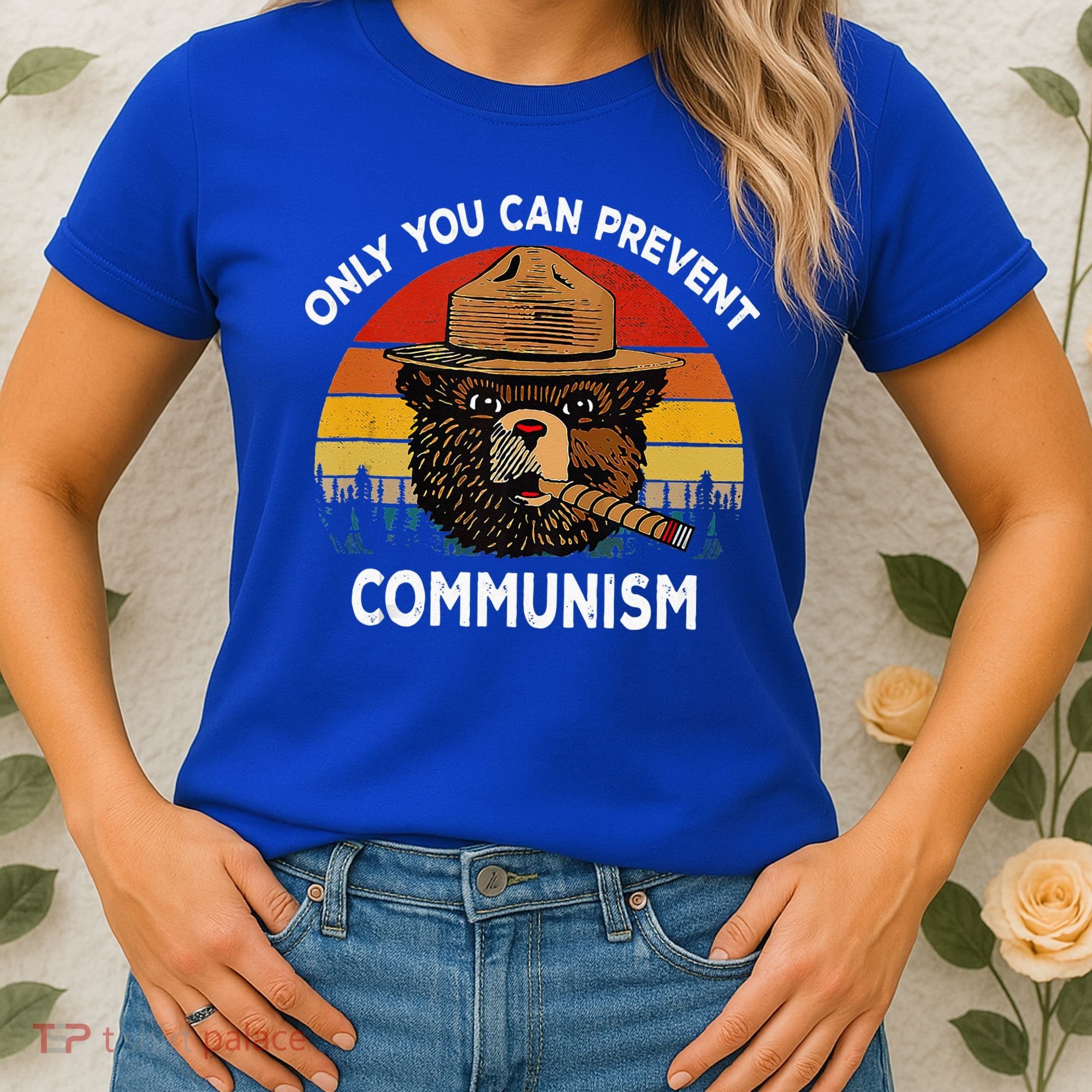 Retro Only You Can Prevent Communism Bear Camping Women's T-Shirt