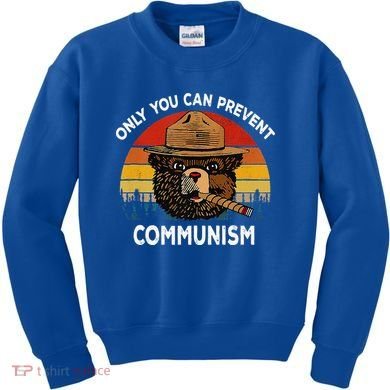 Retro Only You Can Prevent Communism Bear Camping Kids Sweatshirt