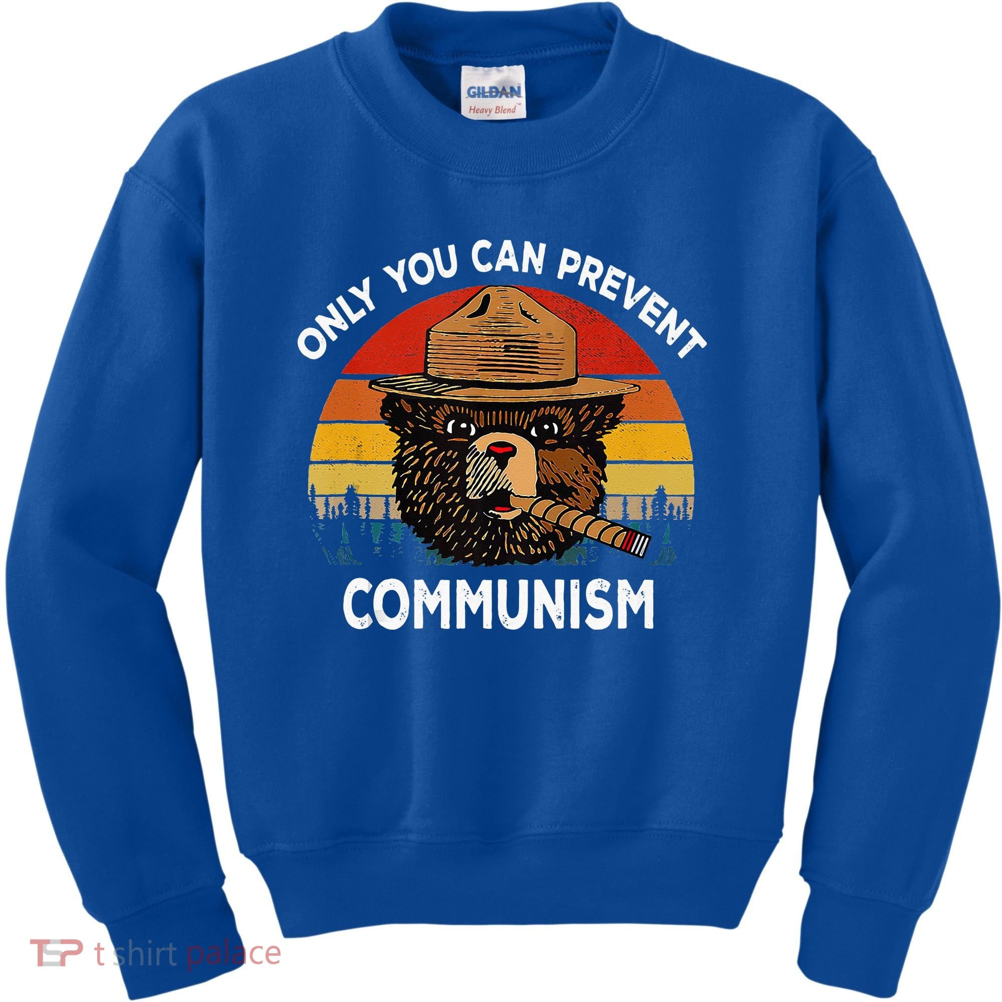 Retro Only You Can Prevent Communism Bear Camping Kids Sweatshirt