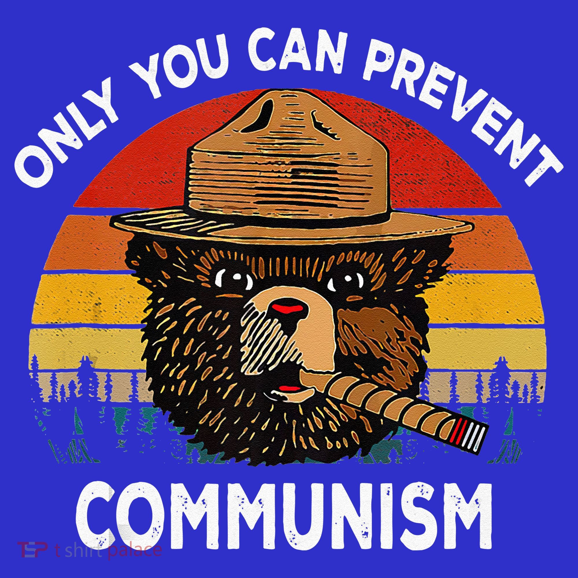 Retro Only You Can Prevent Communism Bear Camping Kids Sweatshirt