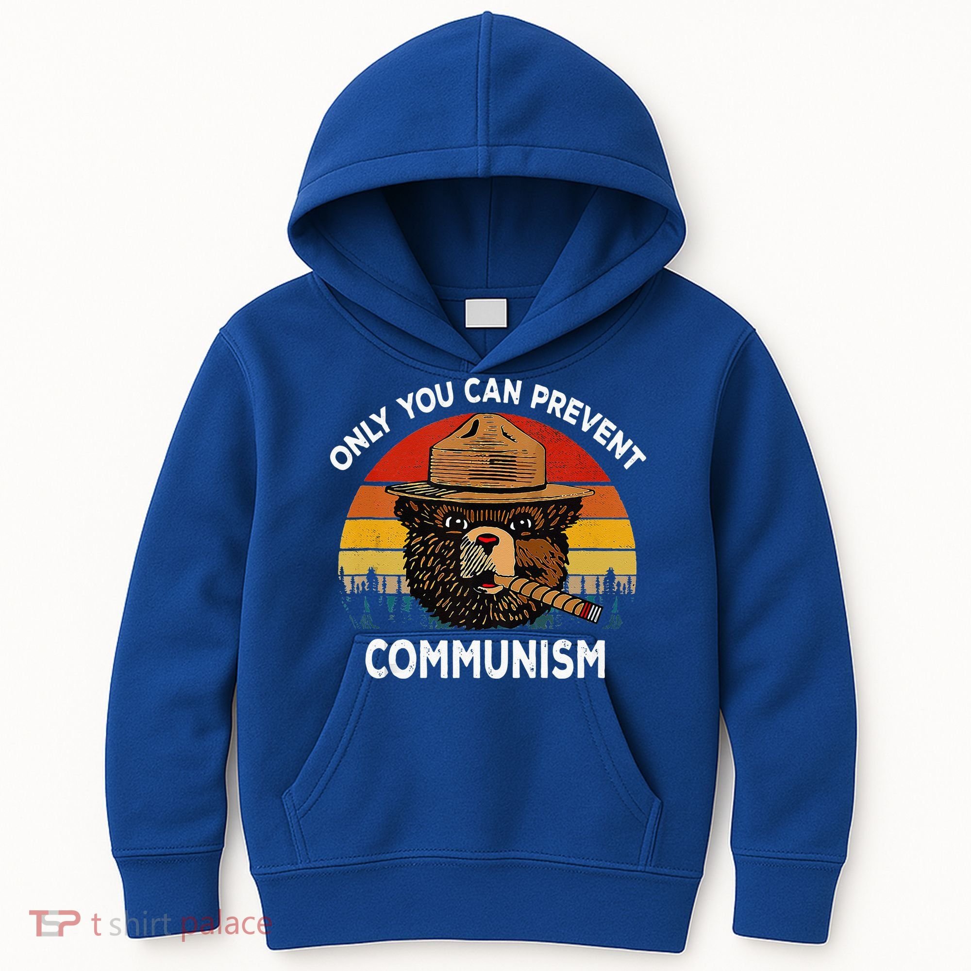 Retro Only You Can Prevent Communism Bear Camping Kids Hoodie