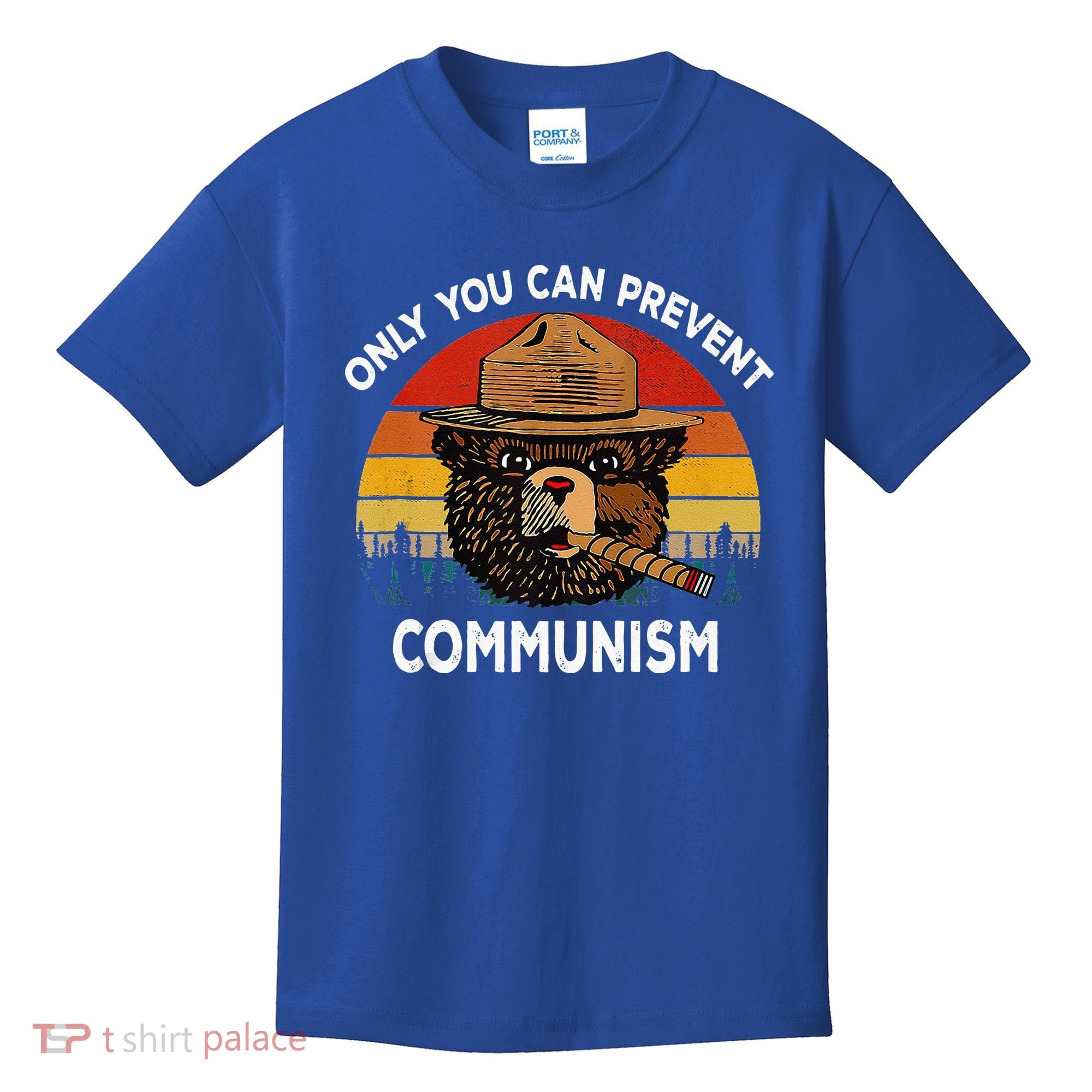 Retro Only You Can Prevent Communism Bear Camping Kids T-Shirt