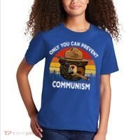 Retro Only You Can Prevent Communism Bear Camping Kids T-Shirt thumb 2