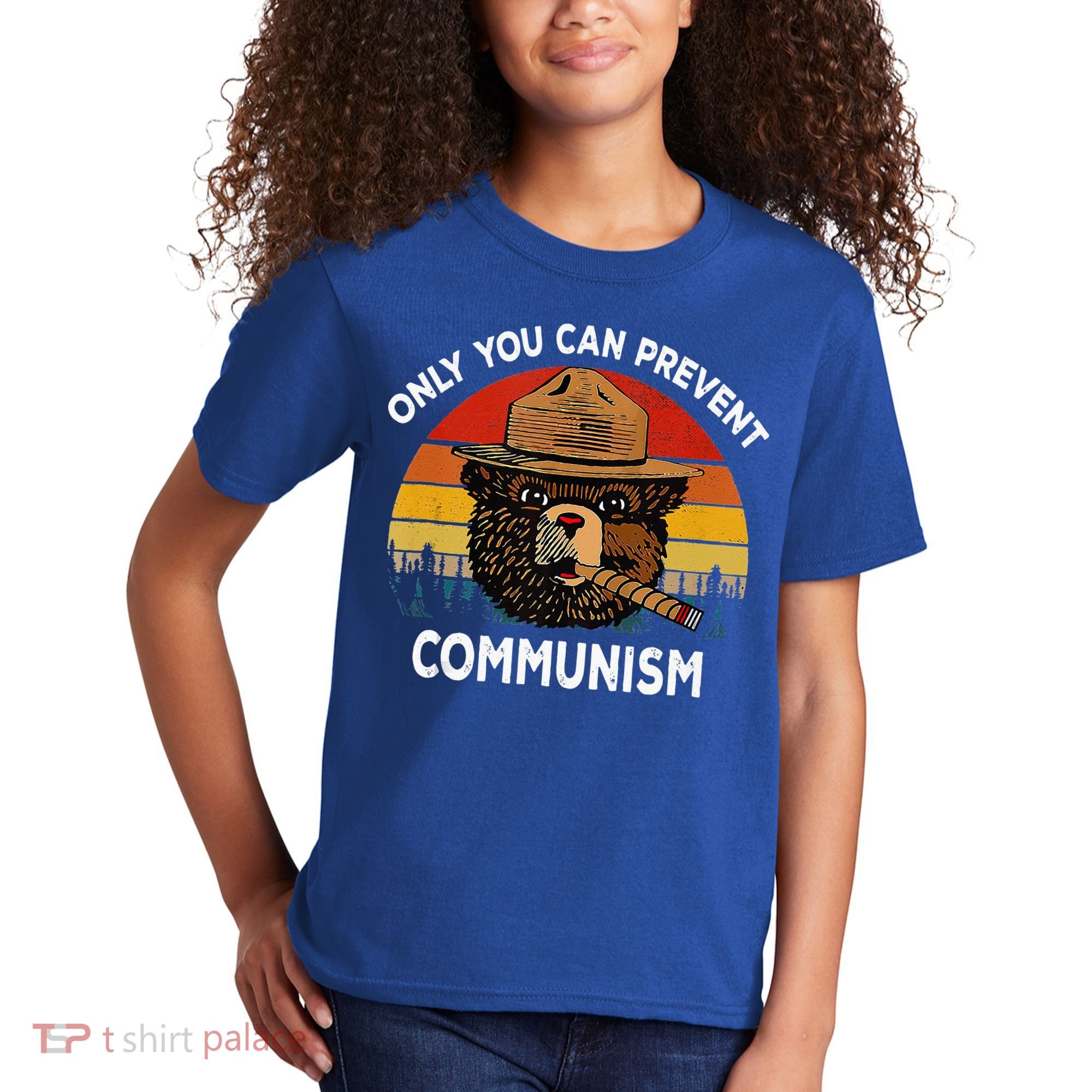 Retro Only You Can Prevent Communism Bear Camping Kids T-Shirt