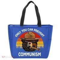 Retro Only You Can Prevent Communism Bear Camping Tote Bag thumb 0