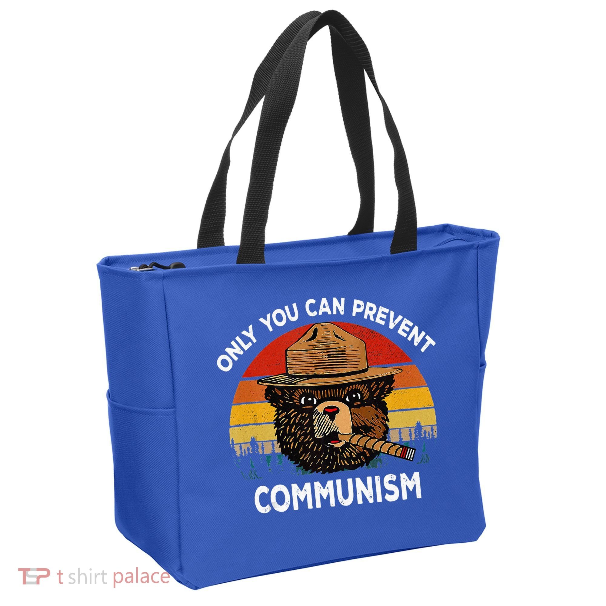 Retro Only You Can Prevent Communism Bear Camping Tote Bag