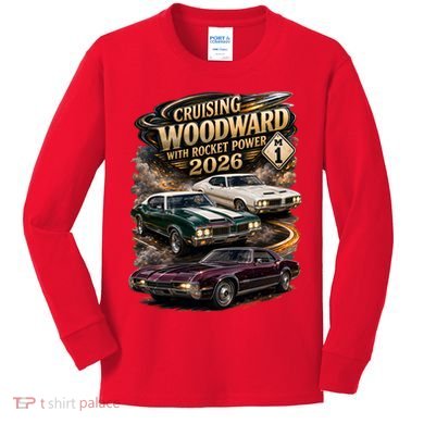 Rocket Power 2026 Woodward Ave M1 Car Cruise Kids Long Sleeve Shirt