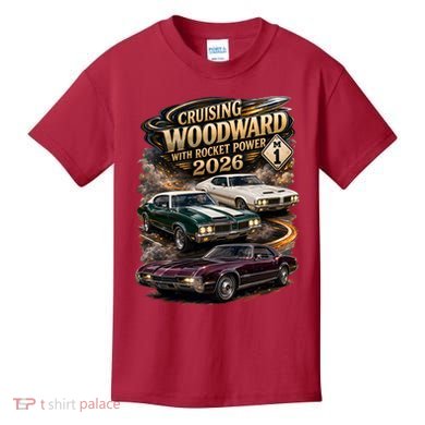 Rocket Power 2026 Woodward Ave M1 Car Cruise Kids T-Shirt