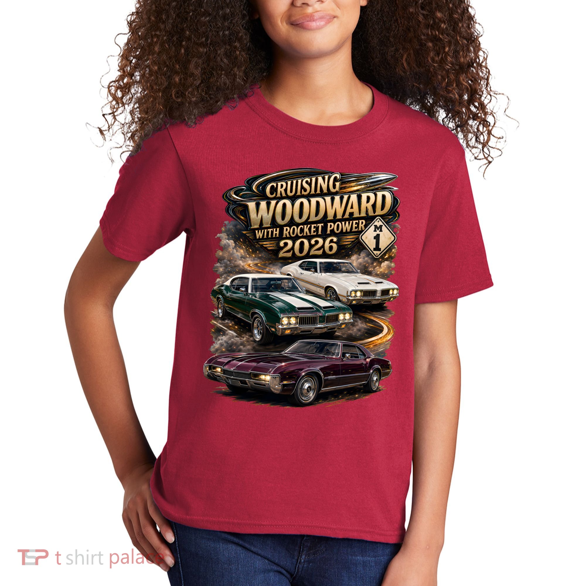 Rocket Power 2026 Woodward Ave M1 Car Cruise Kids T-Shirt