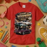 Rocket Power 2026 Woodward Ave M1 Car Cruise Kids T-Shirt thumb 3