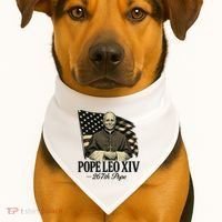 Robert Prevost 267th Pope Leo XIV USA-Made Doggie Bandana thumb 1