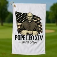 Robert Prevost 267th Pope Leo XIV Golf Towel thumb 1