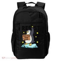 Resist Penguin Activism Graphic Make Fish Cheap Again Backpack thumb 0