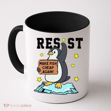Resist Penguin Activism Graphic Make Fish Cheap Again Coffee Mug