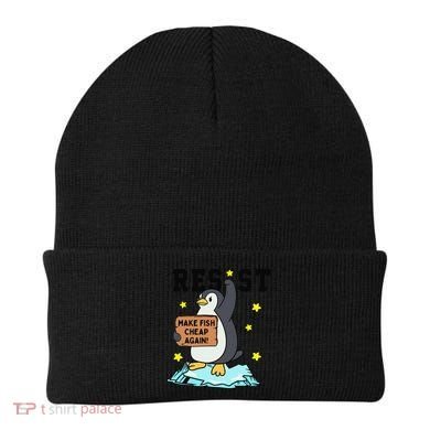 Resist Penguin Activism Graphic Make Fish Cheap Again Beanie