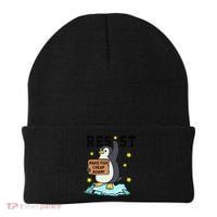 Resist Penguin Activism Graphic Make Fish Cheap Again Beanie thumb 0