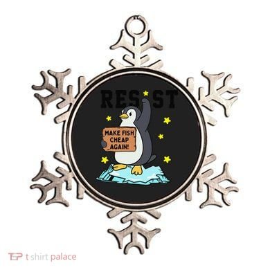 Resist Penguin Activism Graphic Make Fish Cheap Again Ornament