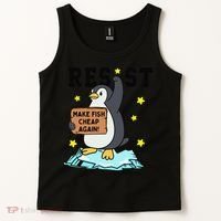 Resist Penguin Activism Graphic Make Fish Cheap Again Tank Top thumb 2