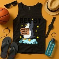Resist Penguin Activism Graphic Make Fish Cheap Again Tank Top thumb 4
