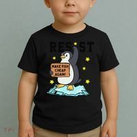 Resist Penguin Activism Graphic Make Fish Cheap Again Toddler T-Shirt thumb 2