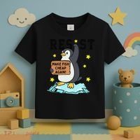 Resist Penguin Activism Graphic Make Fish Cheap Again Toddler T-Shirt thumb 3